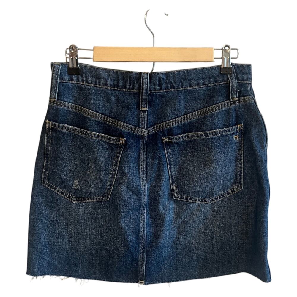Madewell Raw Hem Rigid Denim Straight Mini Skirt Maxdale Wash Blue Size 28 - Picture 3 of 8